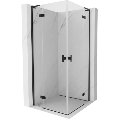 Mexen Mist-H L Duo Hinged Shower Cabin 110 x 110 cm, Transparent, Black - 8A5L-110L-110P-70-00