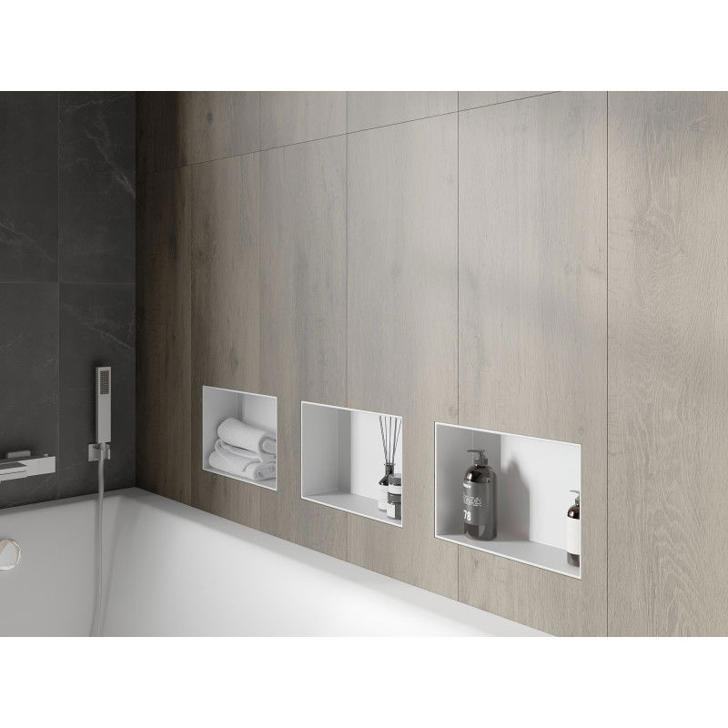 Mexen X-Wall-NR recessed shelf without flange 30 x 20 cm, white - 1921302010