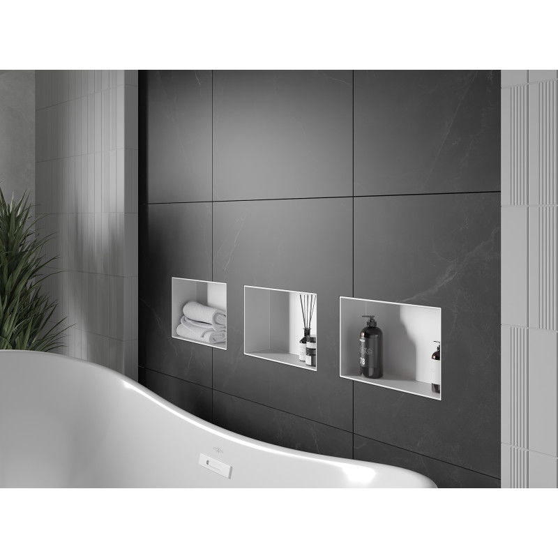 Mexen X-Wall-NR recessed shelf without flange 30 x 20 cm, white - 1921302010