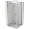 Mexen Mist-H L Duo pivot shower cabin 70 x 70 cm, transparent, brushed copper - 8A5L-070L-070P-65-00