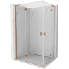 Mexen Mist-H L Duo Hinged Shower Enclosure Left 90 x 70 cm, Transparent, Brushed Copper - 8A5L-090L-070P-65-00