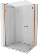 Mexen Mist-H L Duo Hinged Shower Enclosure Left 90 x 70 cm, Transparent, Brushed Copper - 8A5L-090L-070P-65-00
