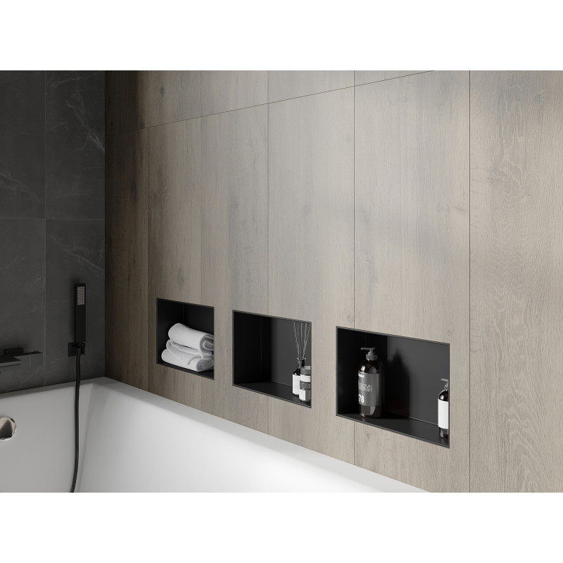 Mexen X-Wall-NR niche shelf without flange 30 x 20 cm, black - 1971302010
