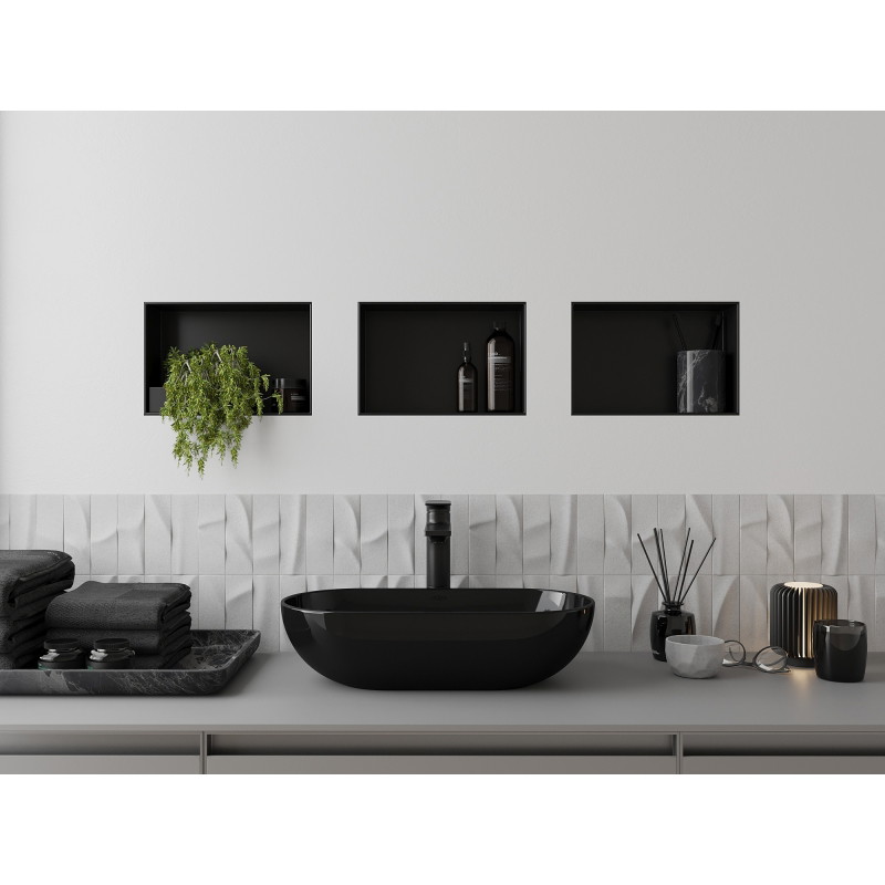 Mexen X-Wall-NR niche shelf without flange 30 x 20 cm, black - 1971302010