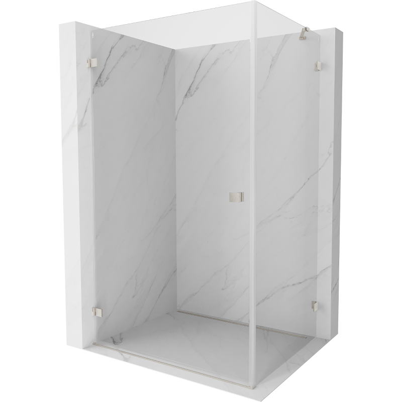 Mexen Lunar-B pivot shower cabin left 95 x 70 cm, transparent, brushed nickel - 832-095-070-97-00-L