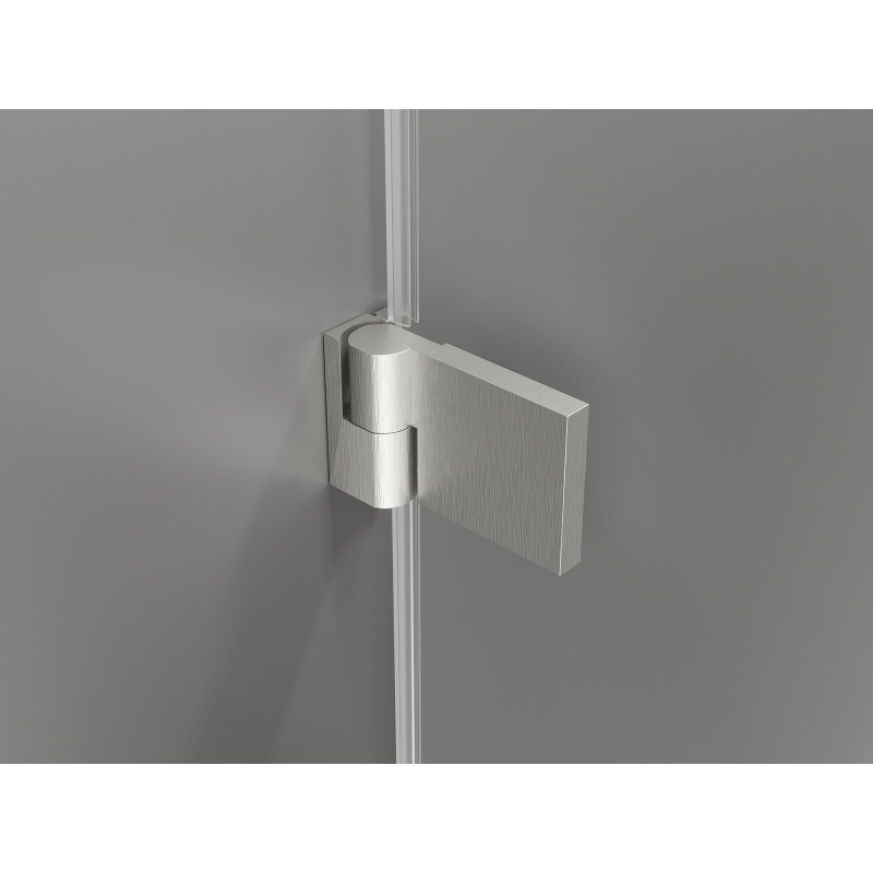 Mexen Lunar-B Left Hinged Shower Enclosure 100 x 70 cm, Transparent, Brushed Nickel - 832-100-070-97-00-L