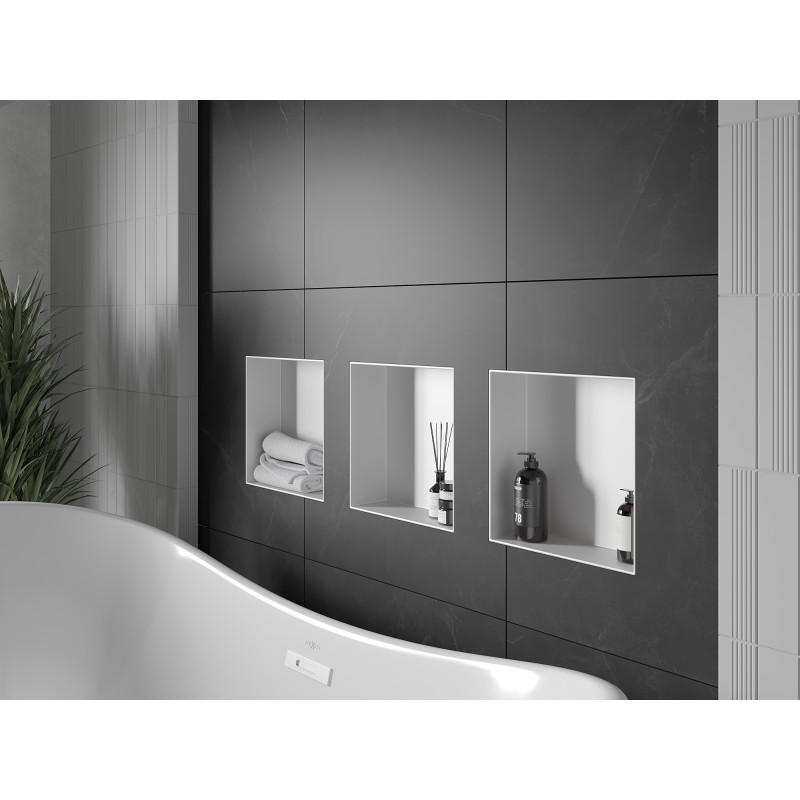 Mexen X-Wall-NR recessed shelf without flange 30 x 30 cm, white - 1921303010