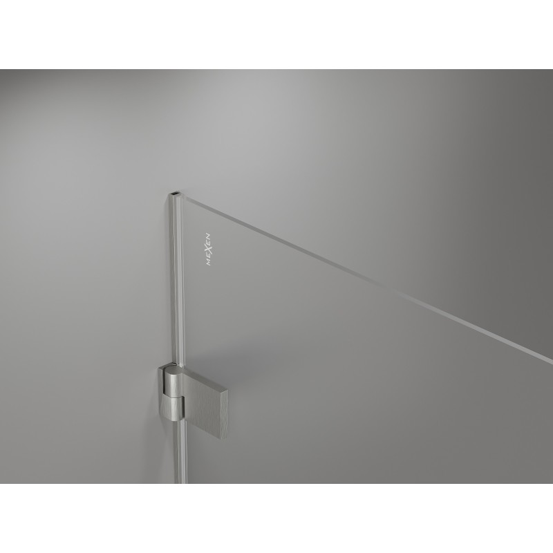 Mexen Lunar-B Hinged Left Shower Enclosure 95 x 90 cm, Transparent, Brushed Nickel - 832-095-090-97-00-L