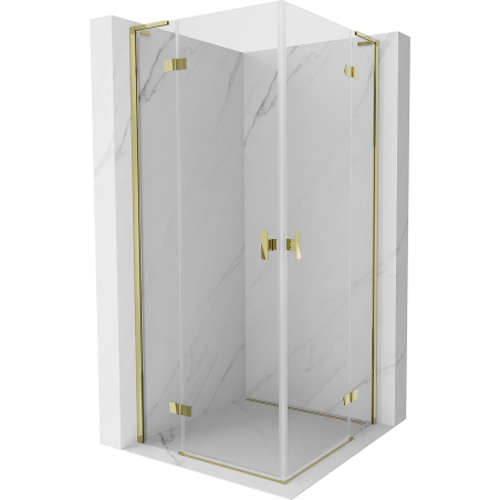 Mexen Mist-H L Duo hinged shower enclosure 95 x 95 cm, transparent, gold - 8A5L-095L-095P-50-00