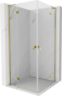 Mexen Mist-H L Duo hinge shower cabin 100 x 100 cm, transparent, gold - 8A5L-100L-100P-50-00