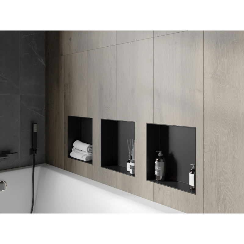 Mexen X-Wall-NR recessed shelf without flange 30 x 30 cm, black - 1971303010