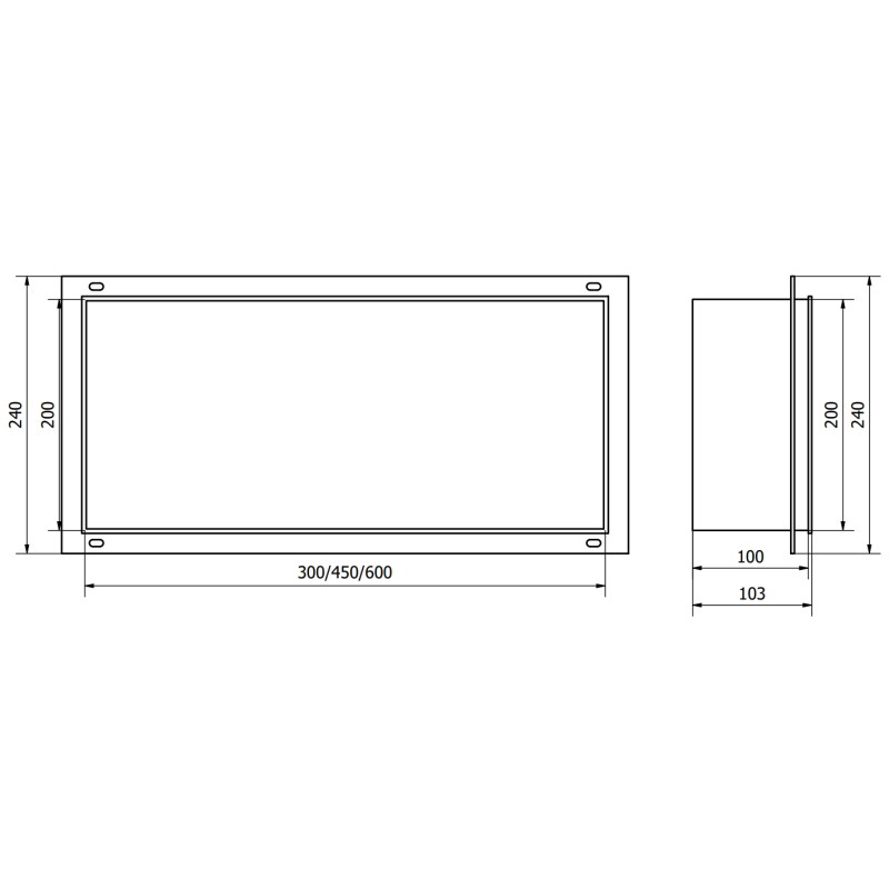 Mexen X-Wall-NR bex collar recess shelf 30 x 20 cm, white - 1921302010