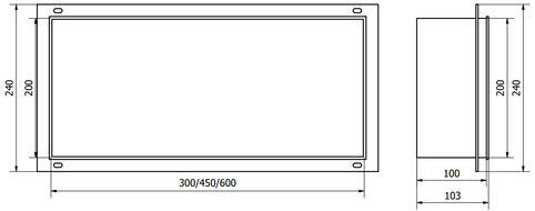 Mexen X-Wall-NR recessed shelf without a flange 30 x 20 cm, Gold - 1951302010