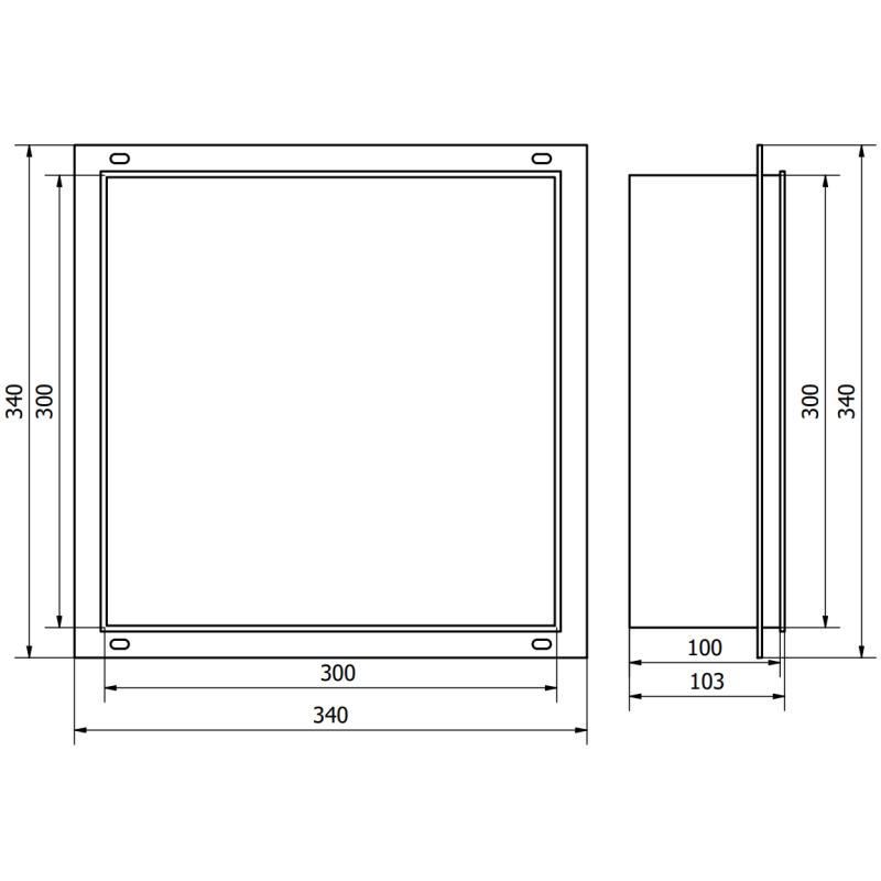 Mexen X-Wall-NR niche shelf without flange 30 x 30 cm, white - 1921303010