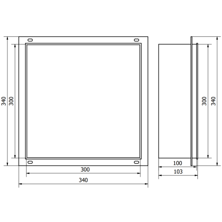 Mexen X-Wall-NR recessed shelf without a flange 30 x 30 cm, Gold - 1951303010