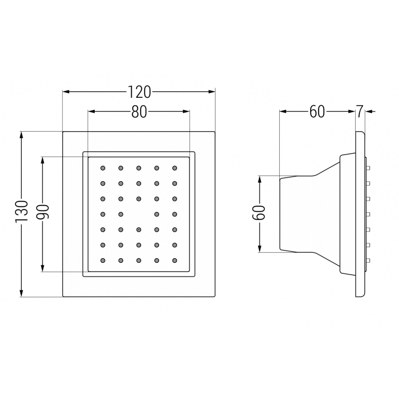Mexen recessed side nozzle, graphite - 79365-66