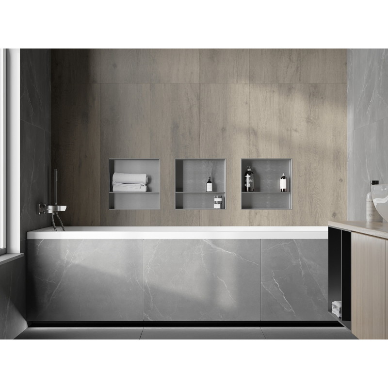 Mexen X-Wall-NR recessed shelf without a flange with a shelf 30 x 30 cm, inox - 1911303010S
