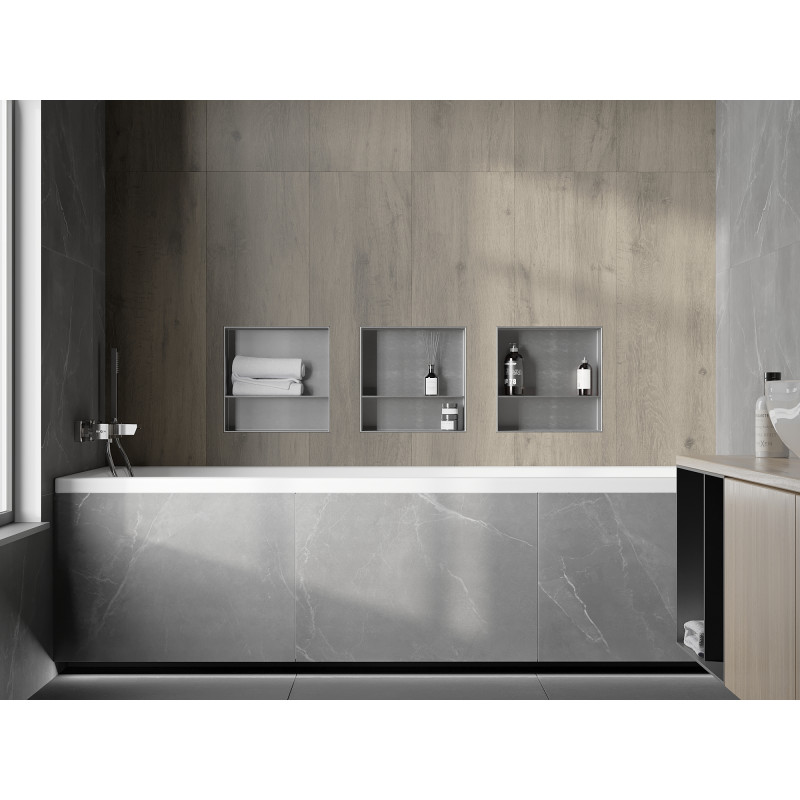 Mexen X-Wall-NR recessed shelf without flange with 30 x 30 cm shelf, inox - 1911303010S