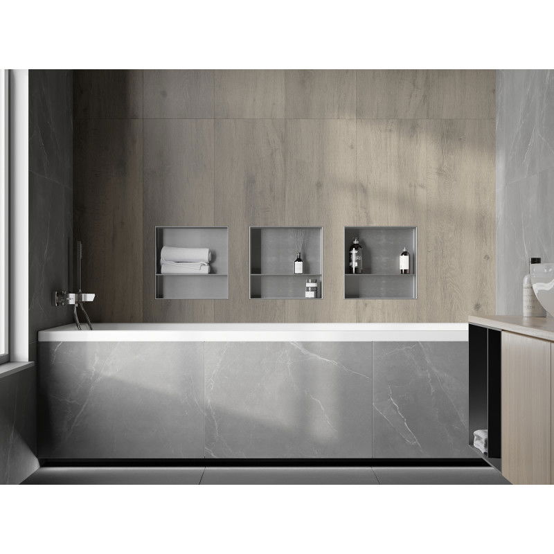 Mexen X-Wall-NR recessed shelf without flange with shelf 30 x 30 cm, inox - 1911303010S