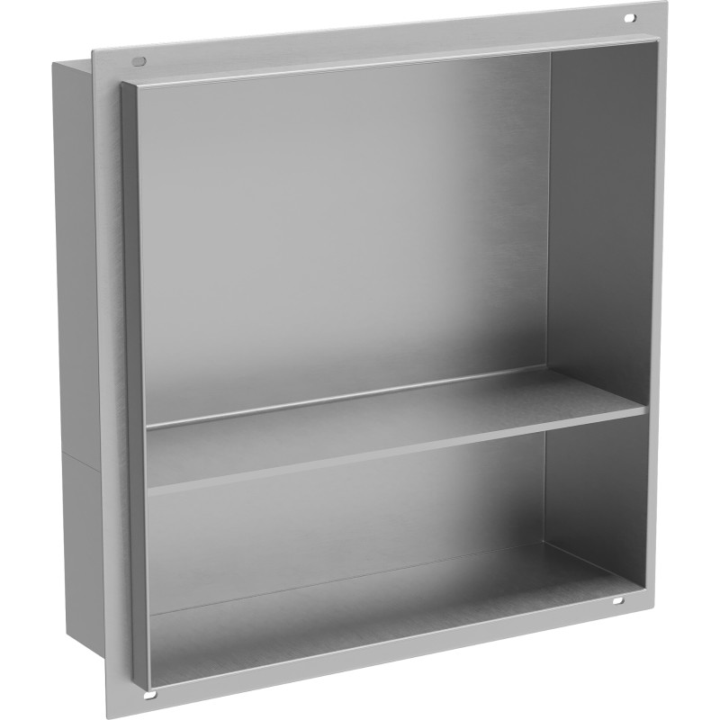 Mexen X-Wall-NR recessed shelf without a flange with a shelf 30 x 30 cm, inox - 1911303010S