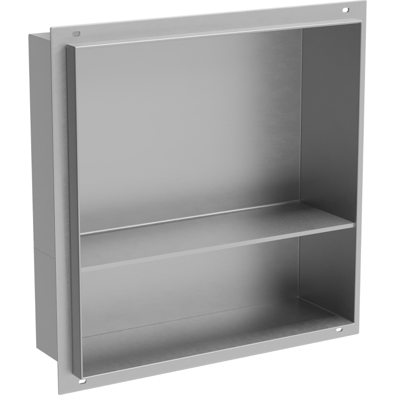 Mexen X-Wall-NR recessed shelf without flange with shelf 30 x 30 cm, inox - 1911303010S