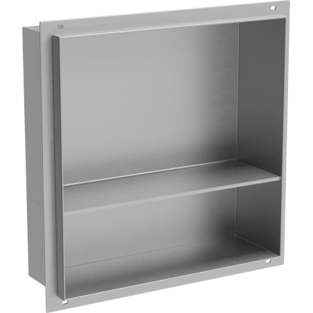 Mexen X-Wall-NR recessed shelf without flange with shelf 30 x 30 cm, inox - 1911303010S