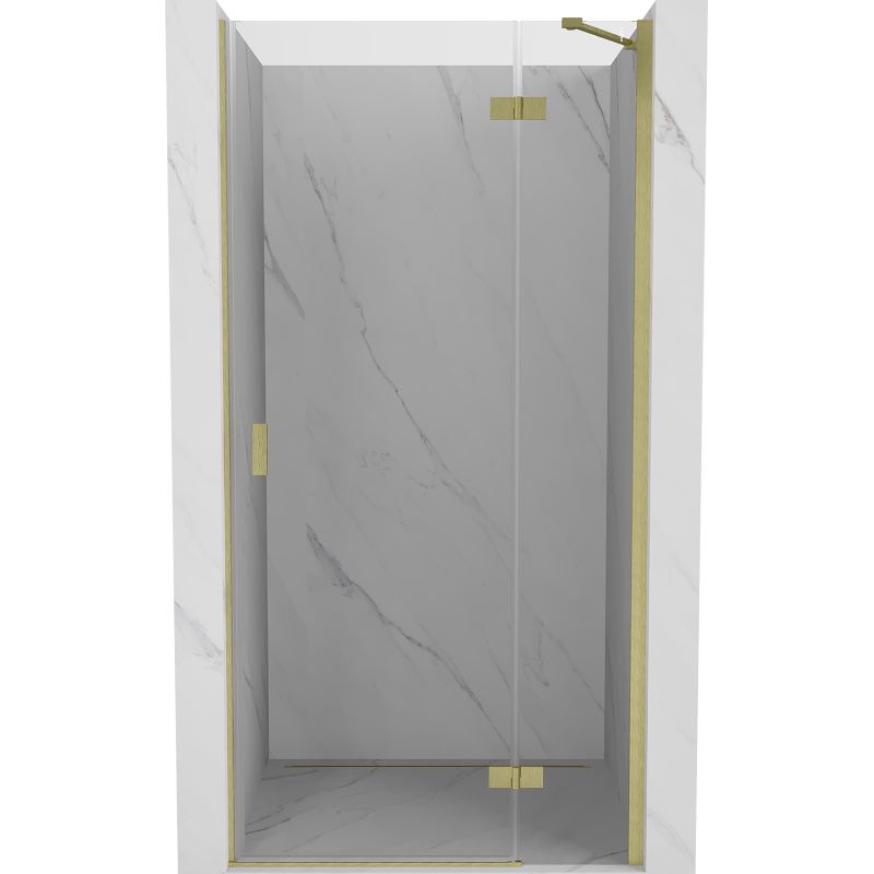 Mexen Mist-H shower door right swing 115 cm, transparent, brushed gold - 8A5-115-000-55-00-P
