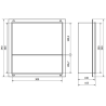 Mexen X-Wall-NR recessed shelf without flange with shelf 30 x 30 cm, inox - 1911303010S
