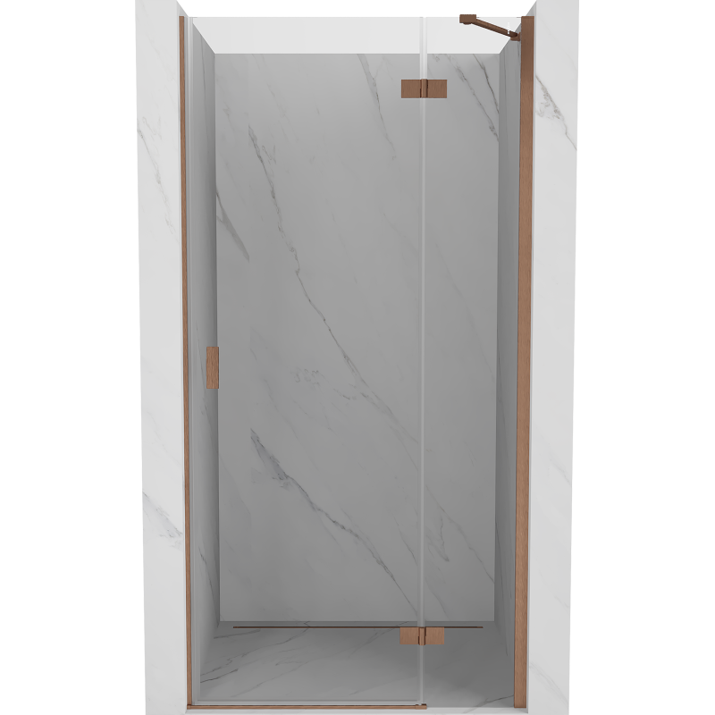 Mexen Mist-H right-hinged shower door 75 cm, transparent, brushed copper - 8A5-075-000-65-00-P