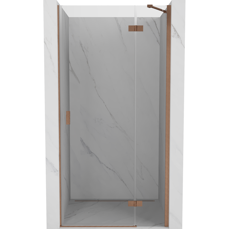 Mexen Mist-H 90 cm Right Hinged Shower Door, Transparent, Brushed Copper - 8A5-090-000-65-00-P