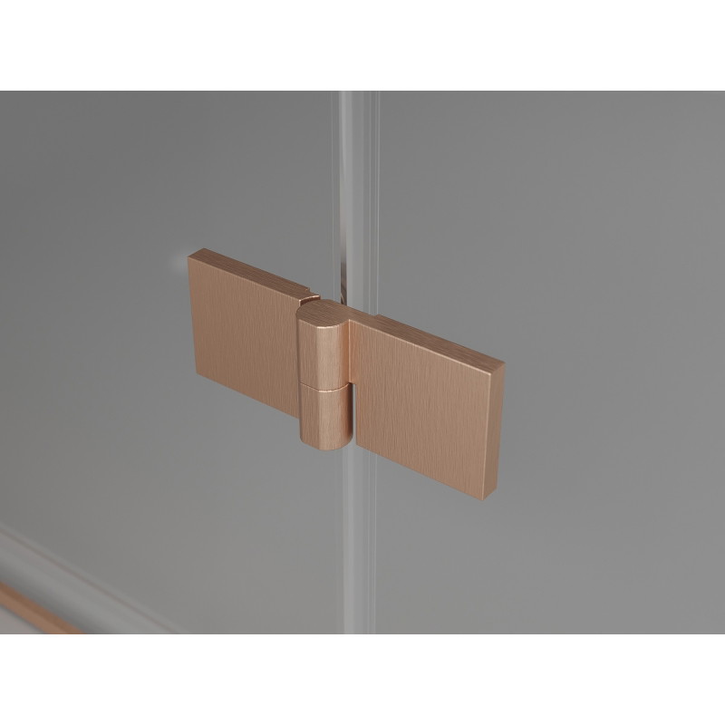 Mexen Mist-H L Duo right-hand pivot shower cabin 100 x 120 cm, transparent, brushed copper - 8A5L-100L-120P-65-00