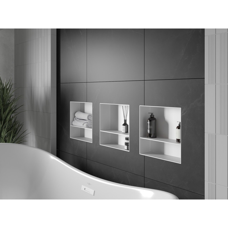 Mexen X-Wall-NR niche shelf without a flange with a shelf 30 x 30 cm, white - 1921303010S