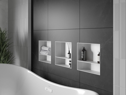 Mexen X-Wall-NR recessed shelf with a flange and shelf 30 x 30 cm, White - 1921303010S