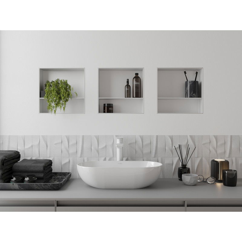 Mexen X-Wall-NR recessed shelf without flange with shelf 30 x 30 cm, white - 1921303010S