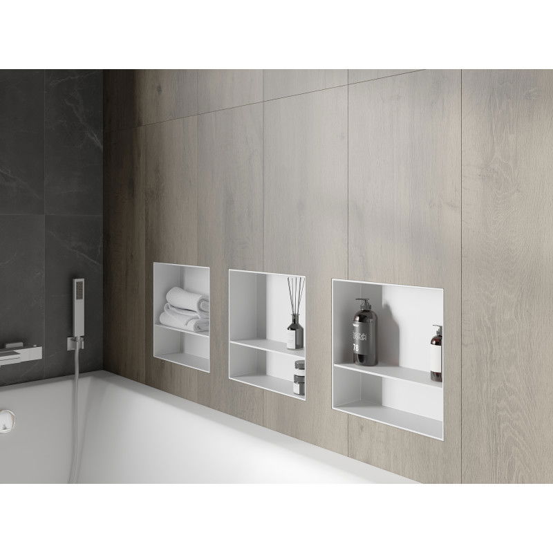 Mexen X-Wall-NR recessed shelf without flange with shelf 30 x 30 cm, white - 1921303010S