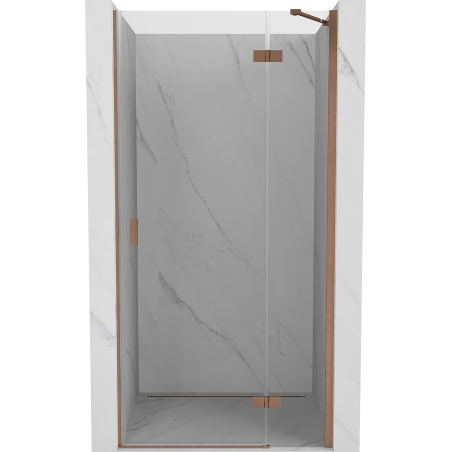 Mexen Mist-H right hinged shower door 120 cm, transparent, brushed copper - 8A5-120-000-65-00-P