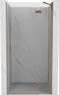 Mexen Mist-H right hinged shower door 120 cm, transparent, brushed copper - 8A5-120-000-65-00-P