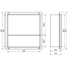 Mexen X-Wall-NR recessed shelf with a flange and shelf 30 x 30 cm, Black - 1971303010S