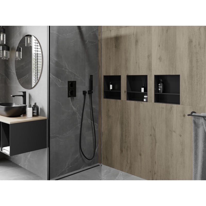 Mexen X-Wall-NR recessed shelf without flange with shelf 30 x 30 cm, black - 1971303010S