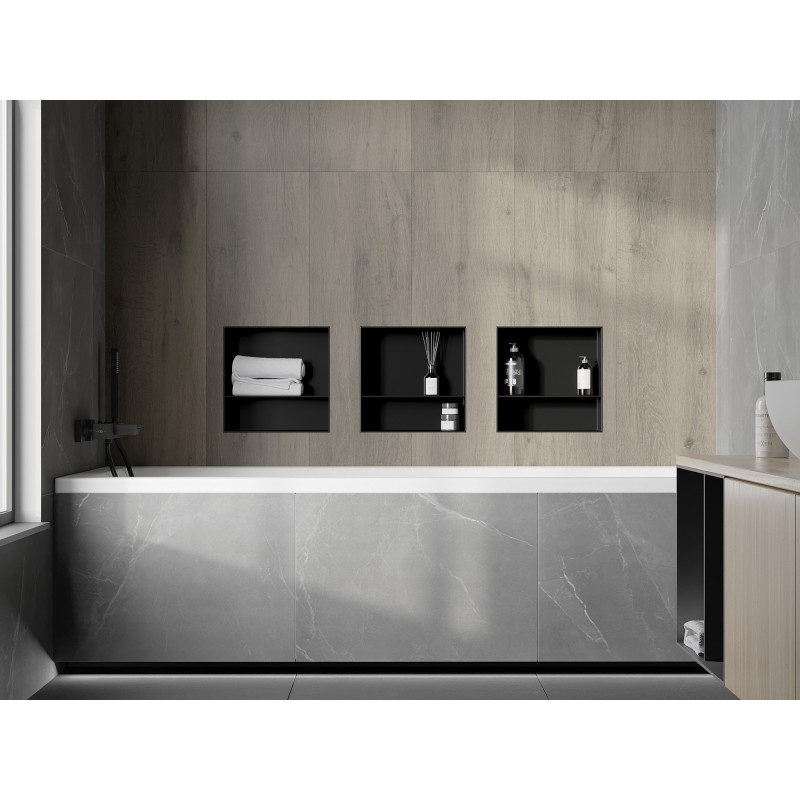 Mexen X-Wall-NR niche shelf without flange with shelf 30 x 30 cm, black - 1971303010S