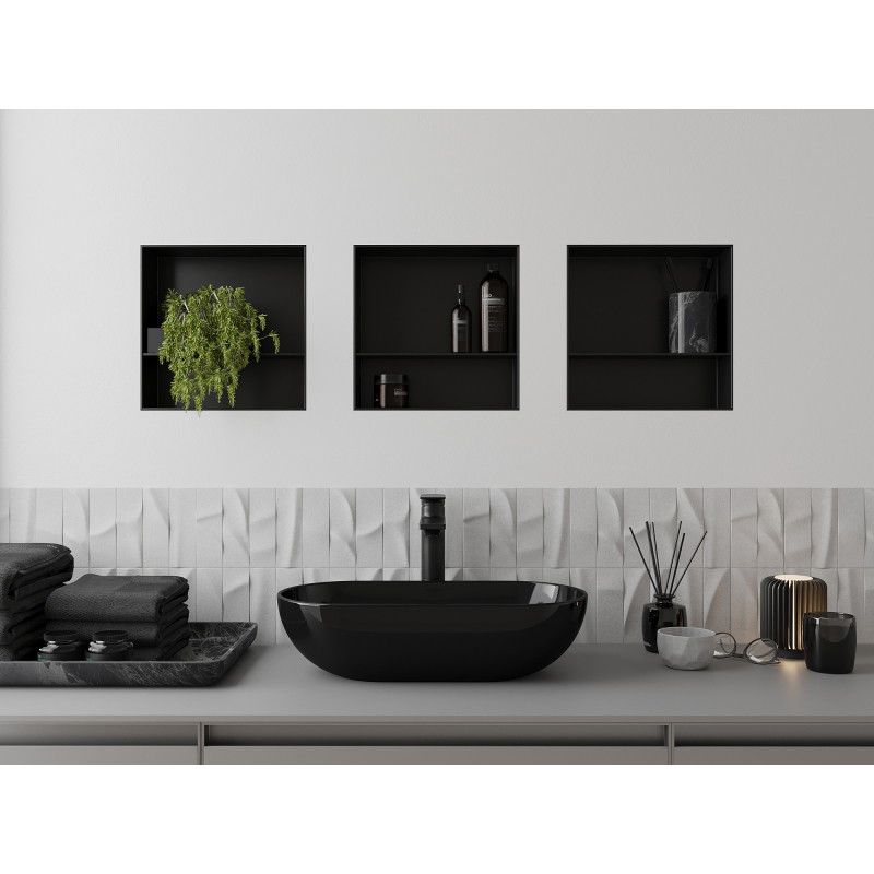 Mexen X-Wall-NR niche shelf without flange with shelf 30 x 30 cm, black - 1971303010S