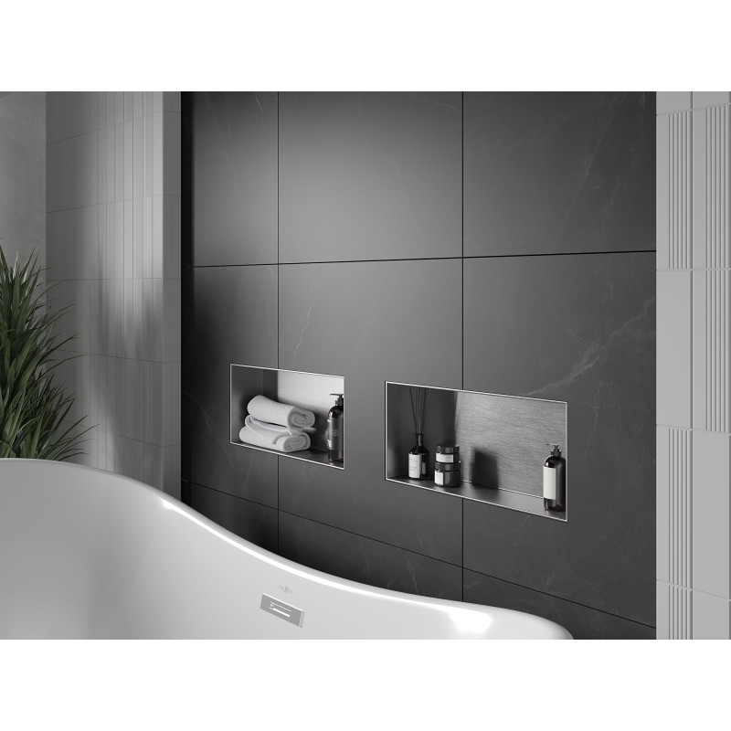 Mexen X-Wall-NR niche shelf without flange 45 x 20 cm, inox - 1911452010