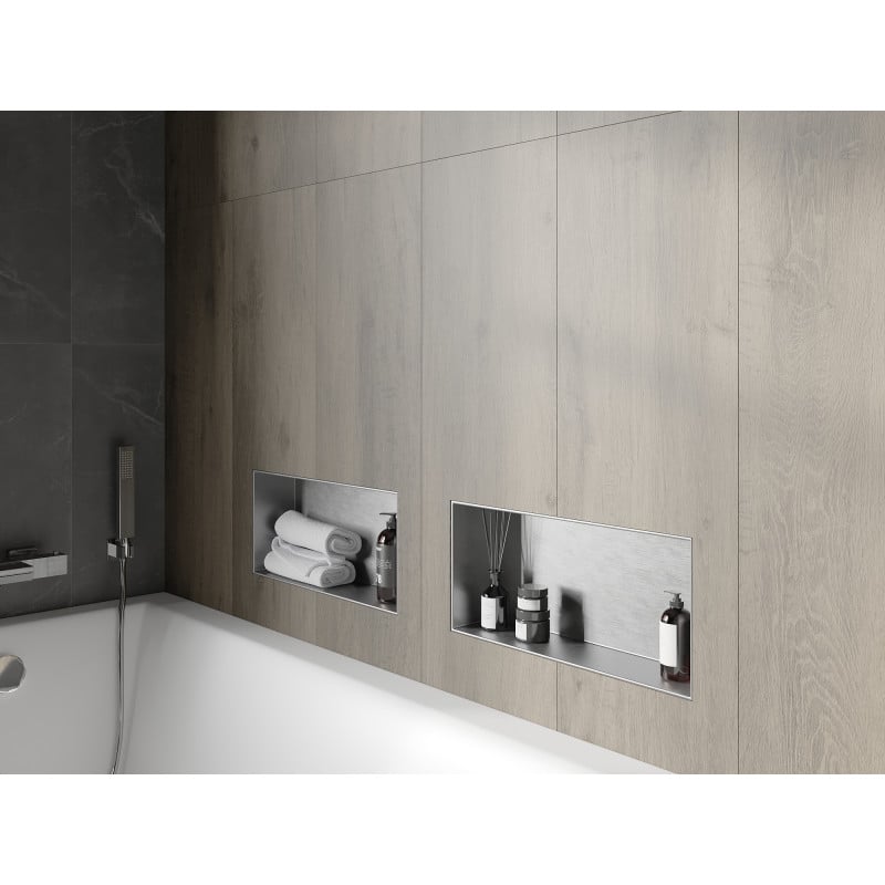 Mexen X-Wall-NR recessed shelf without flange 45 x 20 cm, inox - 1911452010