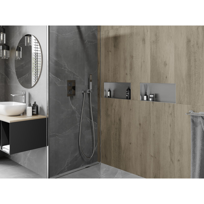 Mexen X-Wall-NR niche shelf without flange 45 x 20 cm, inox - 1911452010