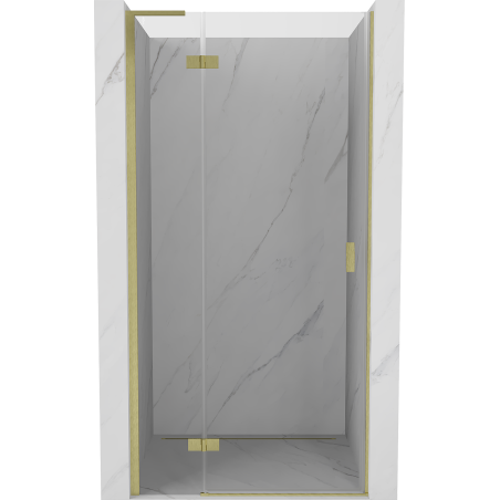 Mexen Mist-H L Left Swinging Shower Door 70 cm, Transparent, Brushed Gold - 8A5L-070-000-55-00-L