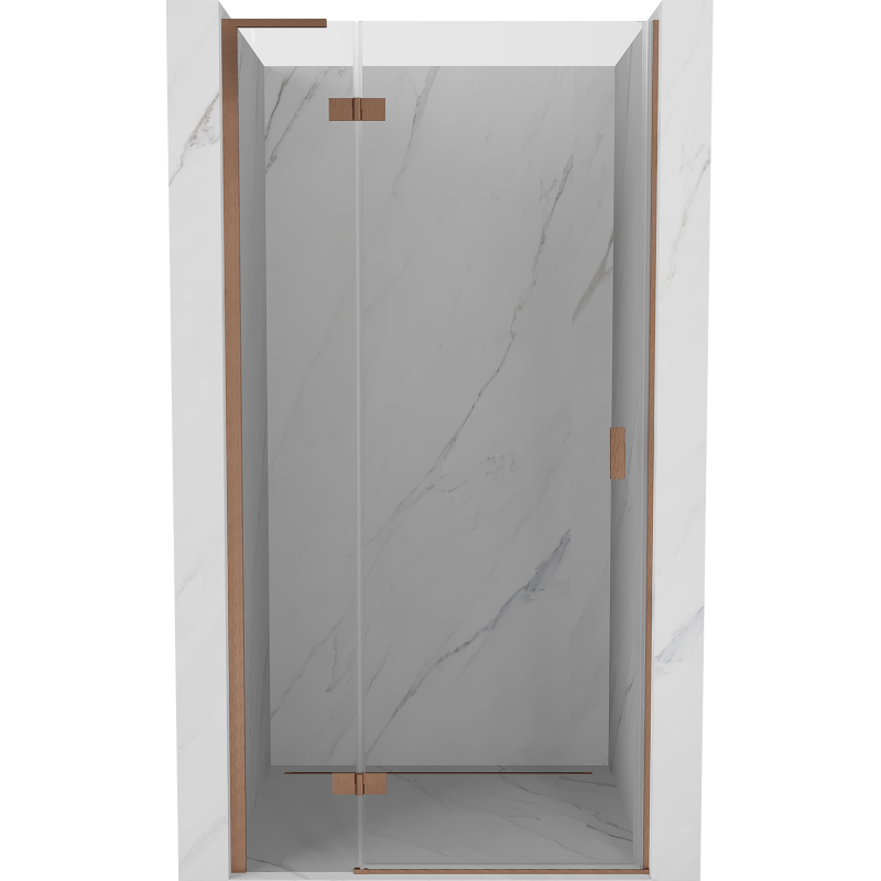 Mexen Mist-H L left hinged shower door 115 cm, transparent, brushed copper - 8A5L-115-000-65-00-L