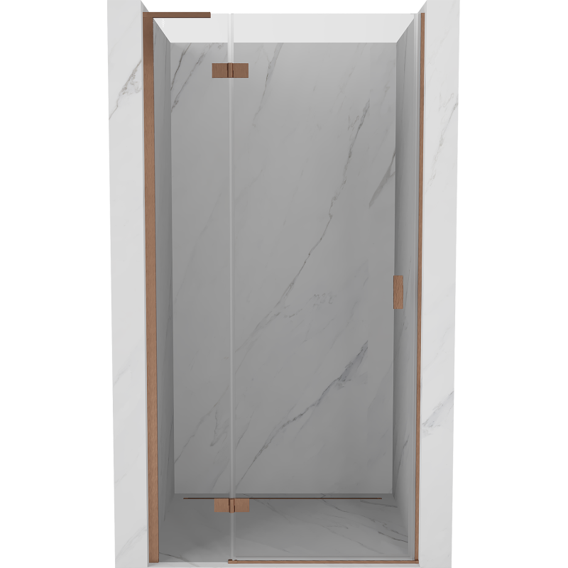 Mexen Mist-H L shower door, hinged left 120 cm, transparent, brushed copper - 8A5L-120-000-65-00-L