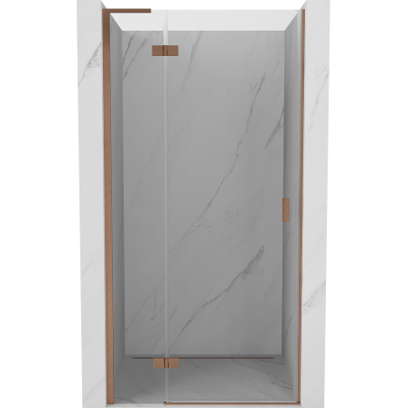 Mexen Mist-H L shower door, hinged left 120 cm, transparent, brushed copper - 8A5L-120-000-65-00-L
