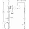 Mexen X54 shower column, Black/Chrome - 798545491-71