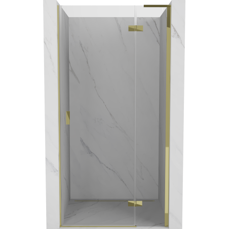 Mexen Mist-H L 80 cm Right Hinged Shower Door, Transparent, Gold - 8A5L-080-000-50-00-P